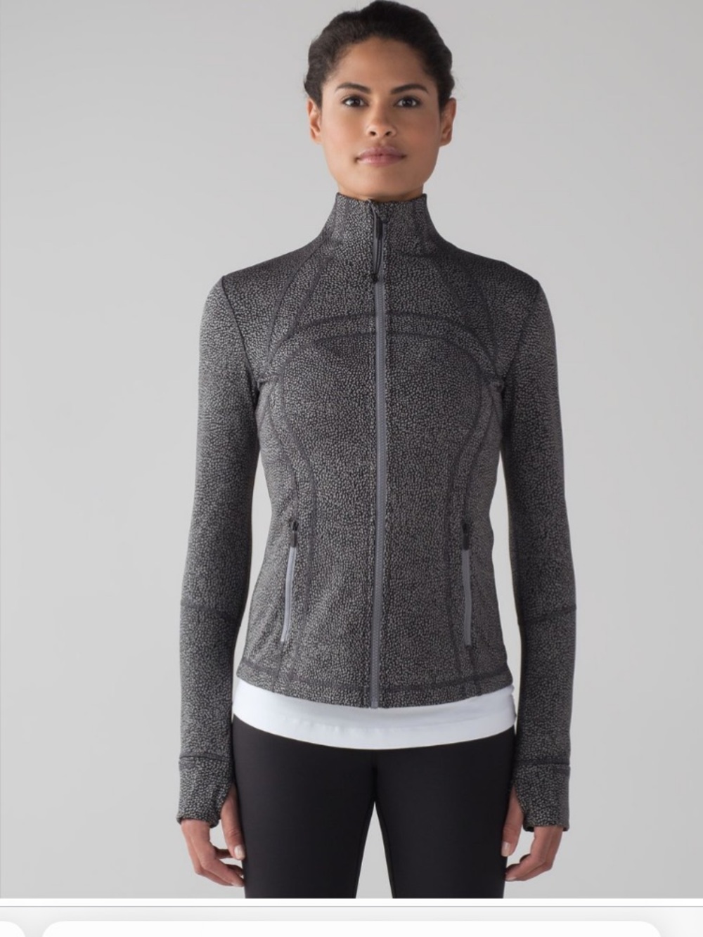 lululemon athletica Black grey Battleship chakra Jacquard Define Jacket 4